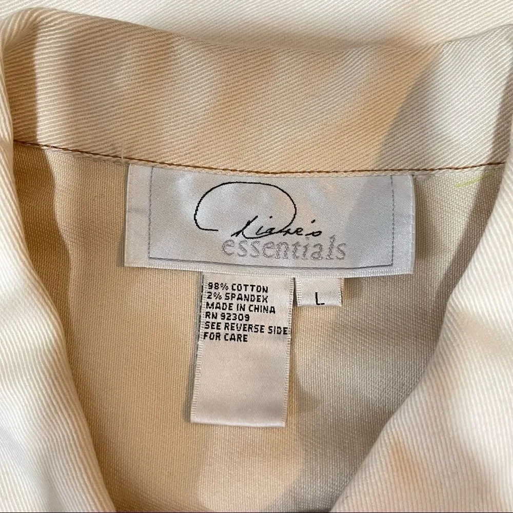 Dianes Beige Star Jeans Jacket Large NWT - Picture 7 of 15